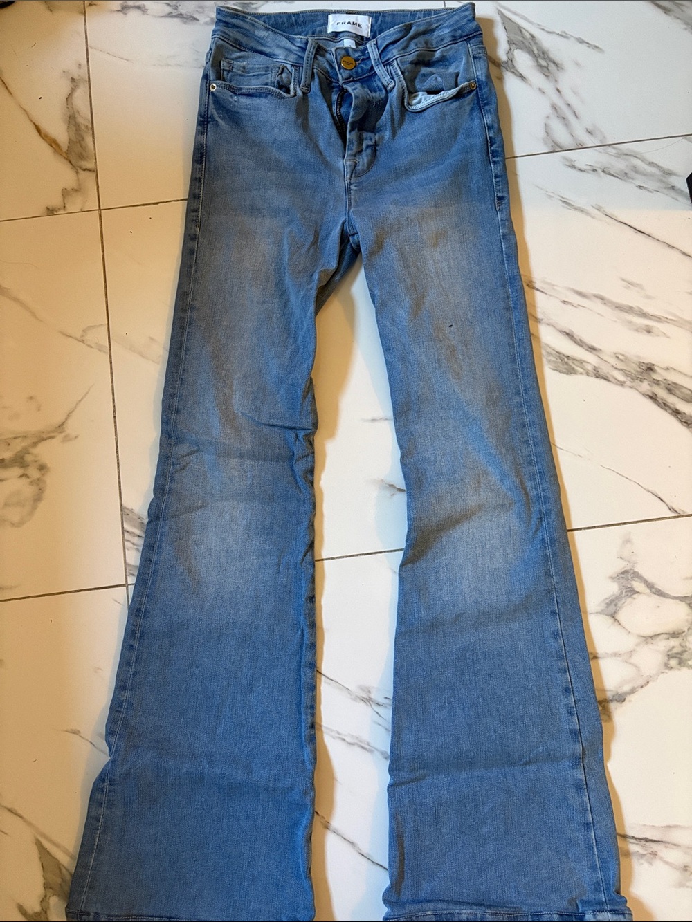 Frame Denim Light Blue Flare Jeans